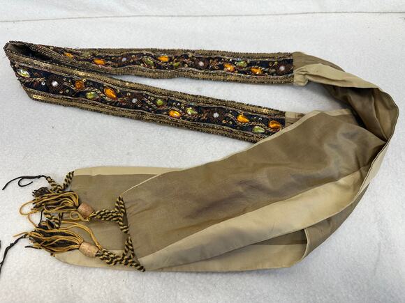 Ibisco Vintage Belt Pavel Sash Silk Beaded Embroidered Sequins SZ Small main image 11